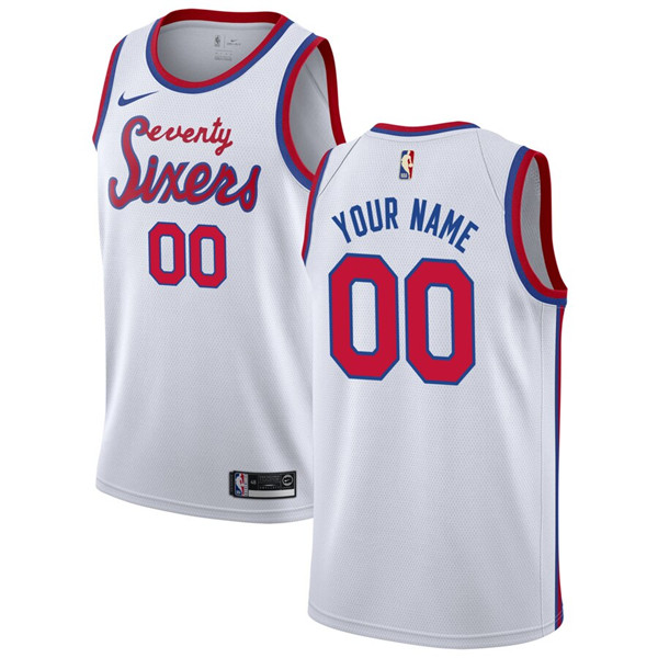 Men's Philadelphia 76ers Active Player White Custom Stitched NBA Jersey